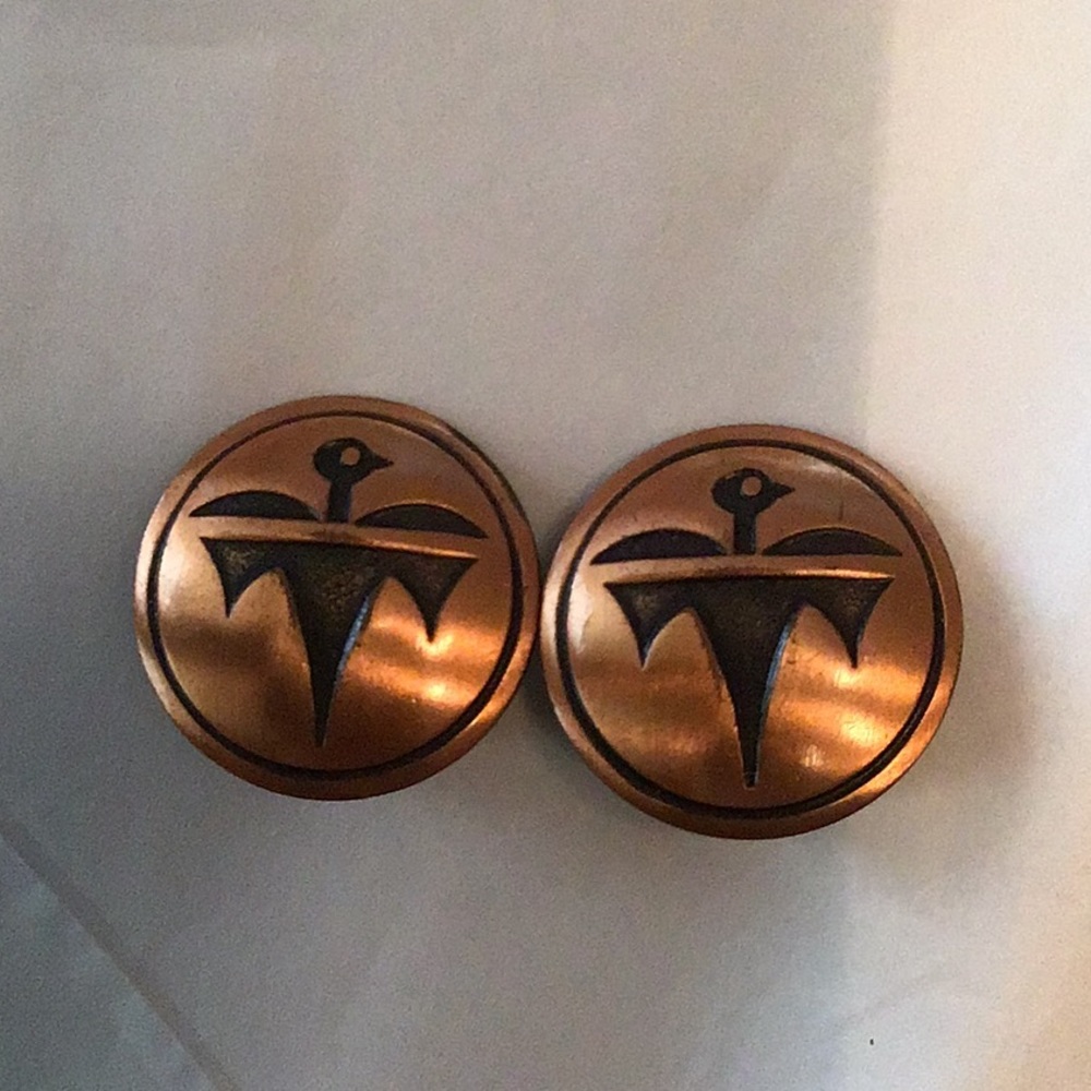 Vtg. 3 Pc Solid Copper Thunderbird/Cactus Jewelry - image 8